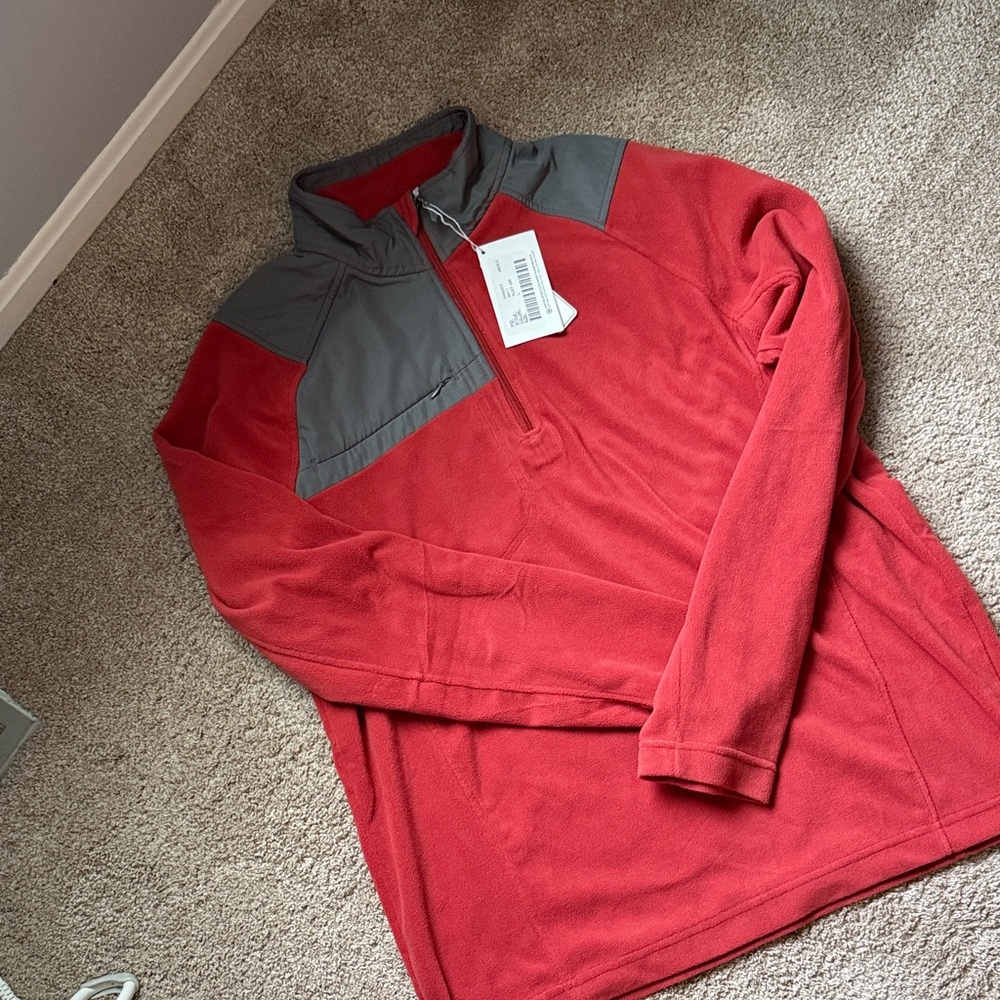 Men's Rust & Gray Quarter-Zip Jacket